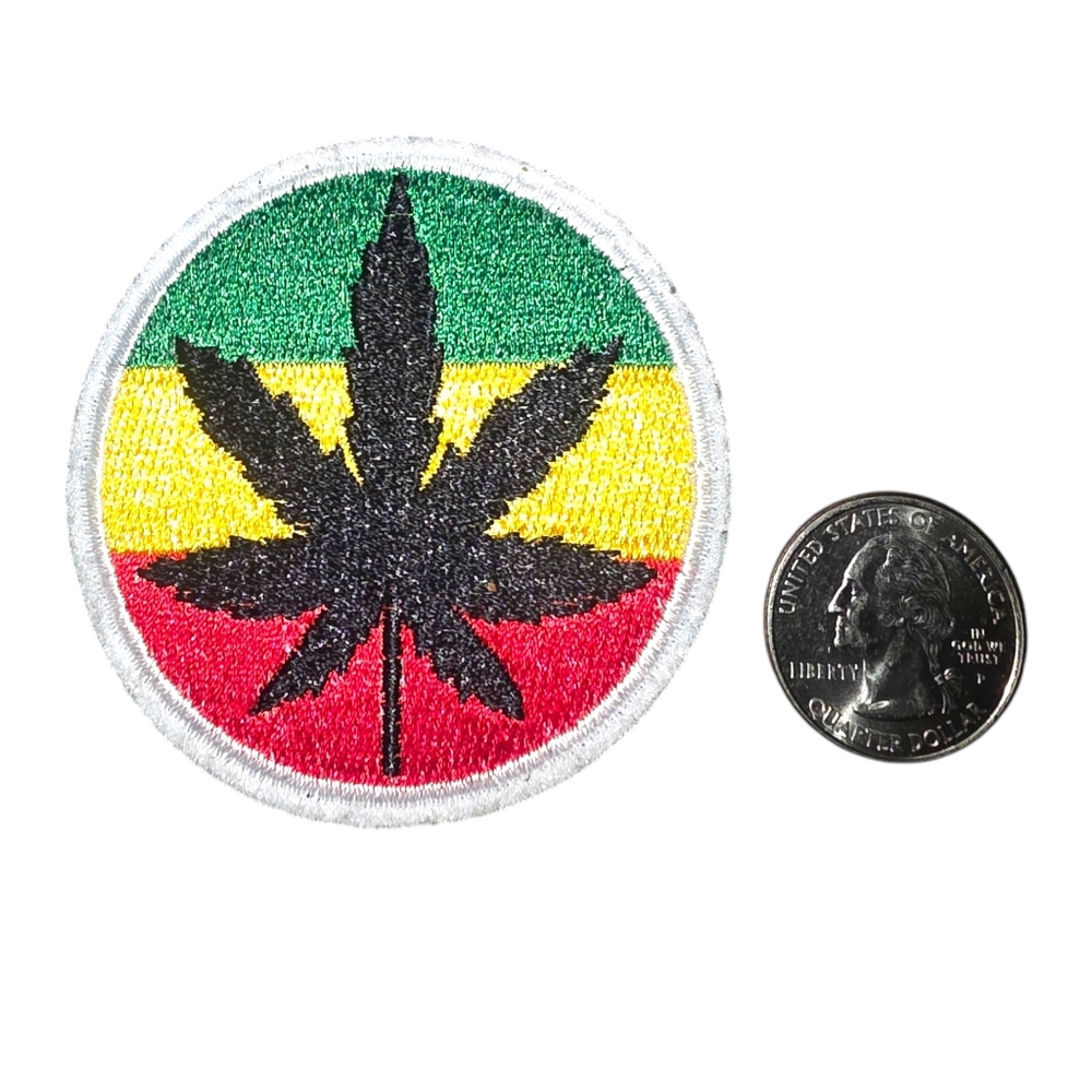 Rasta 420 Cannabis Leaf Embroidered Patch